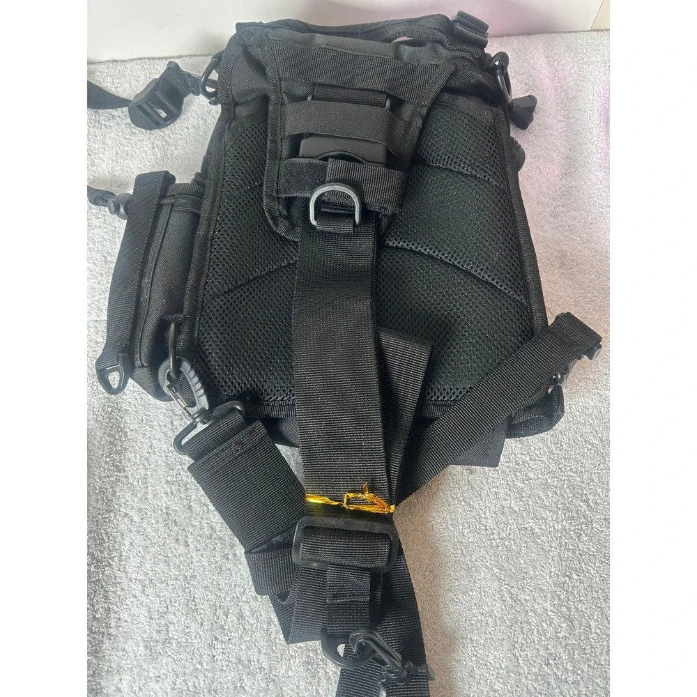 Piscifun Fishing Tackle Bag Sling Shoulder Backpack Black Burgundy Outdoor Pack